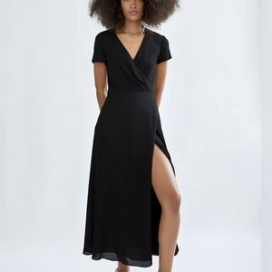 BABATON slit wrap dress
